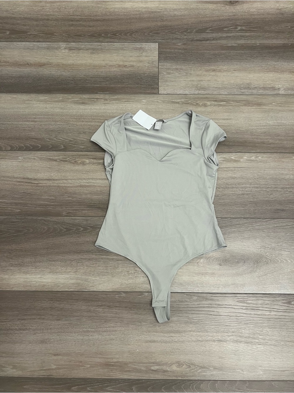 H&M Light Gray/greem Short Sleeve Bodysuit